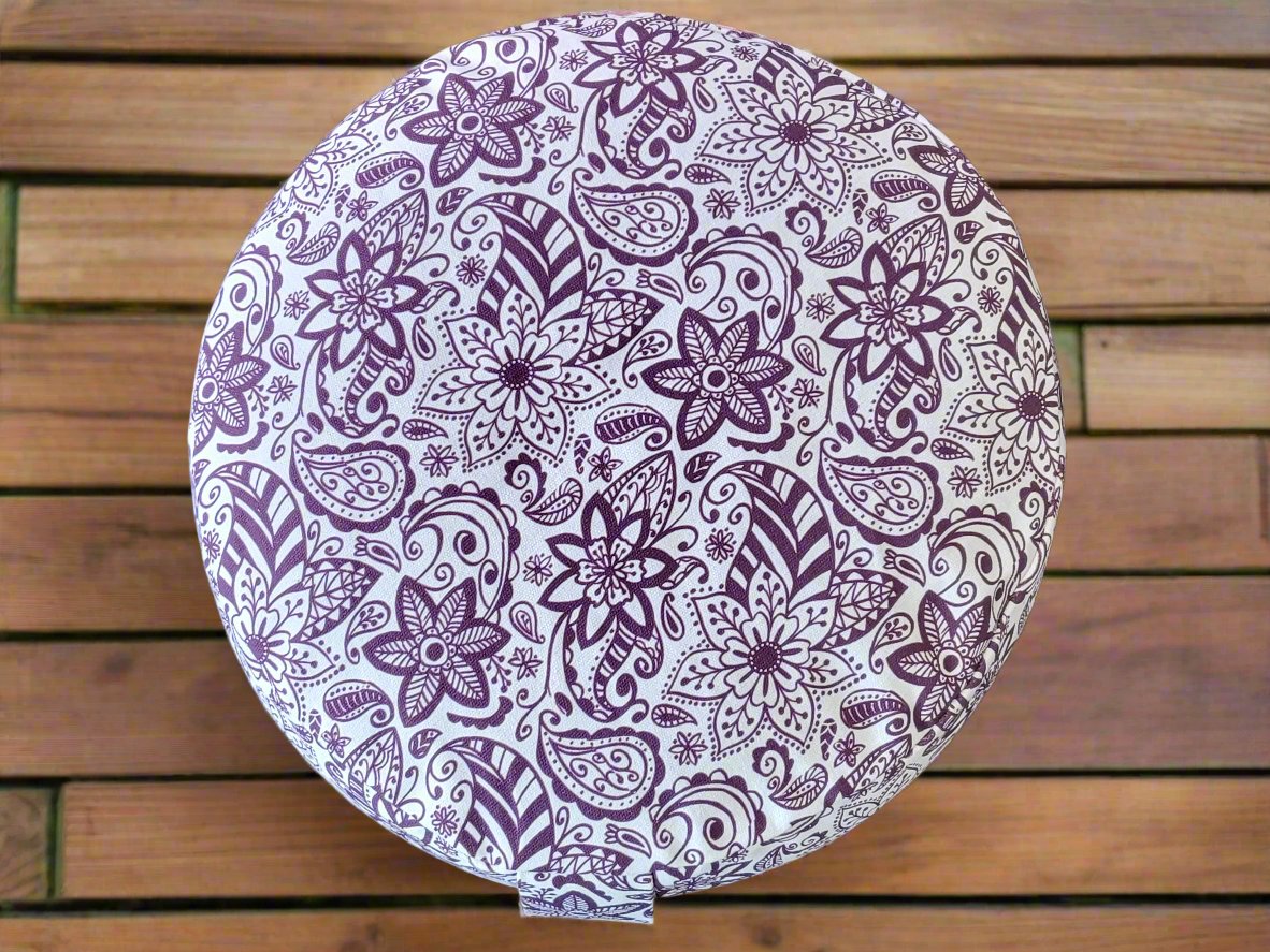 RONDO Meditation Cushion | Paisley Flower | Purple - Yoga Soul