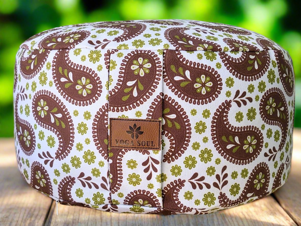 RONDO Meditation Cushion | Paisley | Chocolate - Yoga Soul