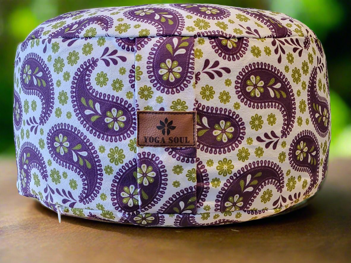 RONDO Meditation Cushion | Paisley | Purple - Yoga Soul