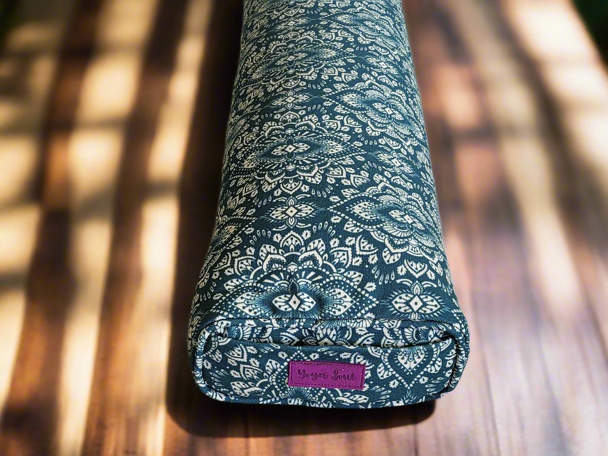 Pranayama Yoga Bolster | Mandala | Trekking Green - Yoga Soul