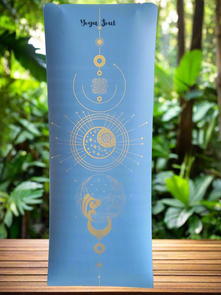 PowerPro Yoga Mat | Ocean Blue | Golden Luna - Yoga Soul