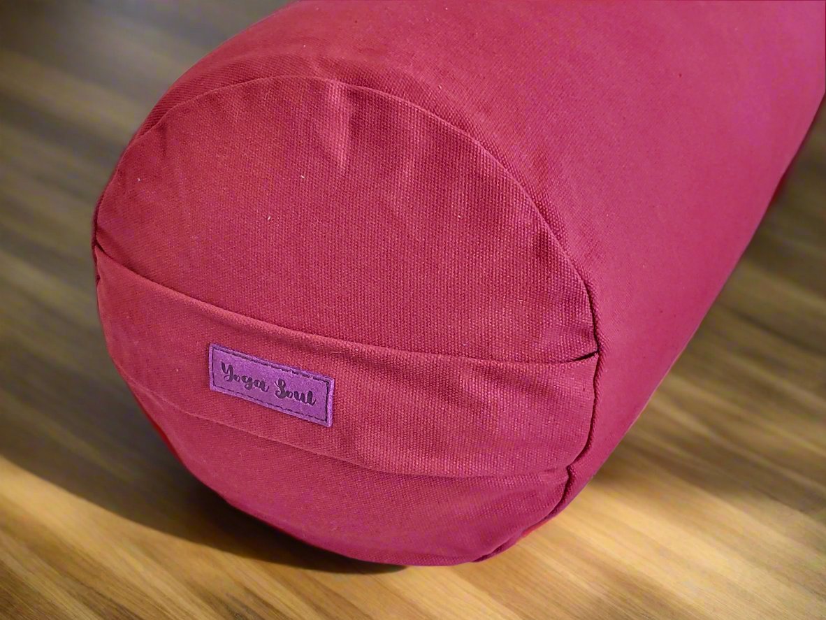 Round Yoga Bolster | Pure | Plum - Yoga Soul