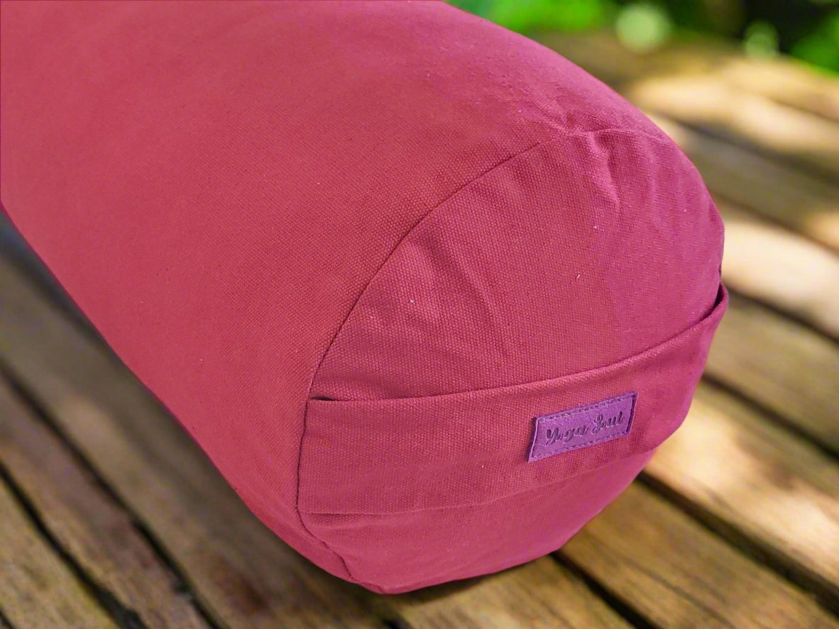 Round Yoga Bolster | Pure | Plum - Yoga Soul