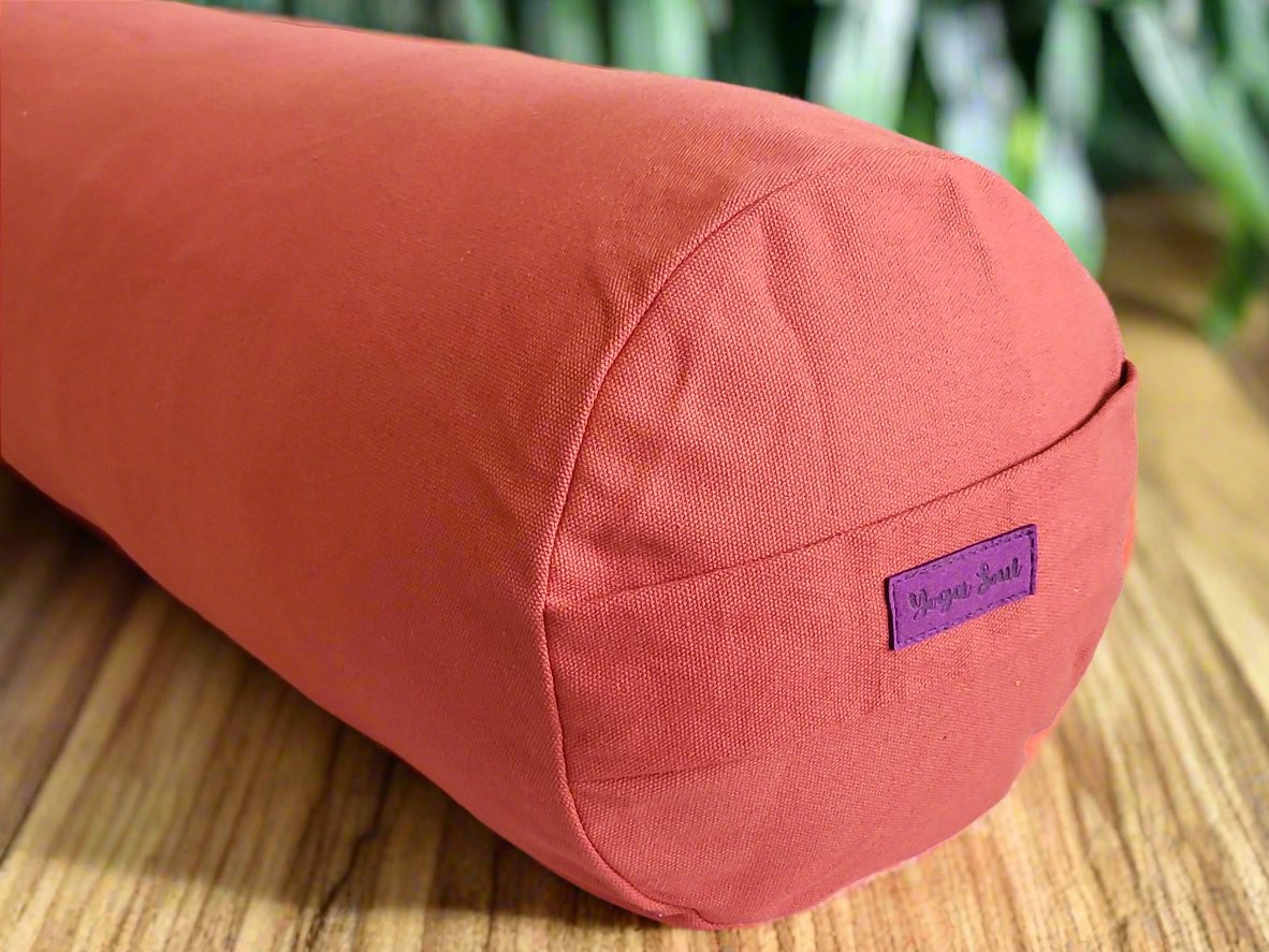 Round Yoga Bolster | Pure | Rust - Yoga Soul