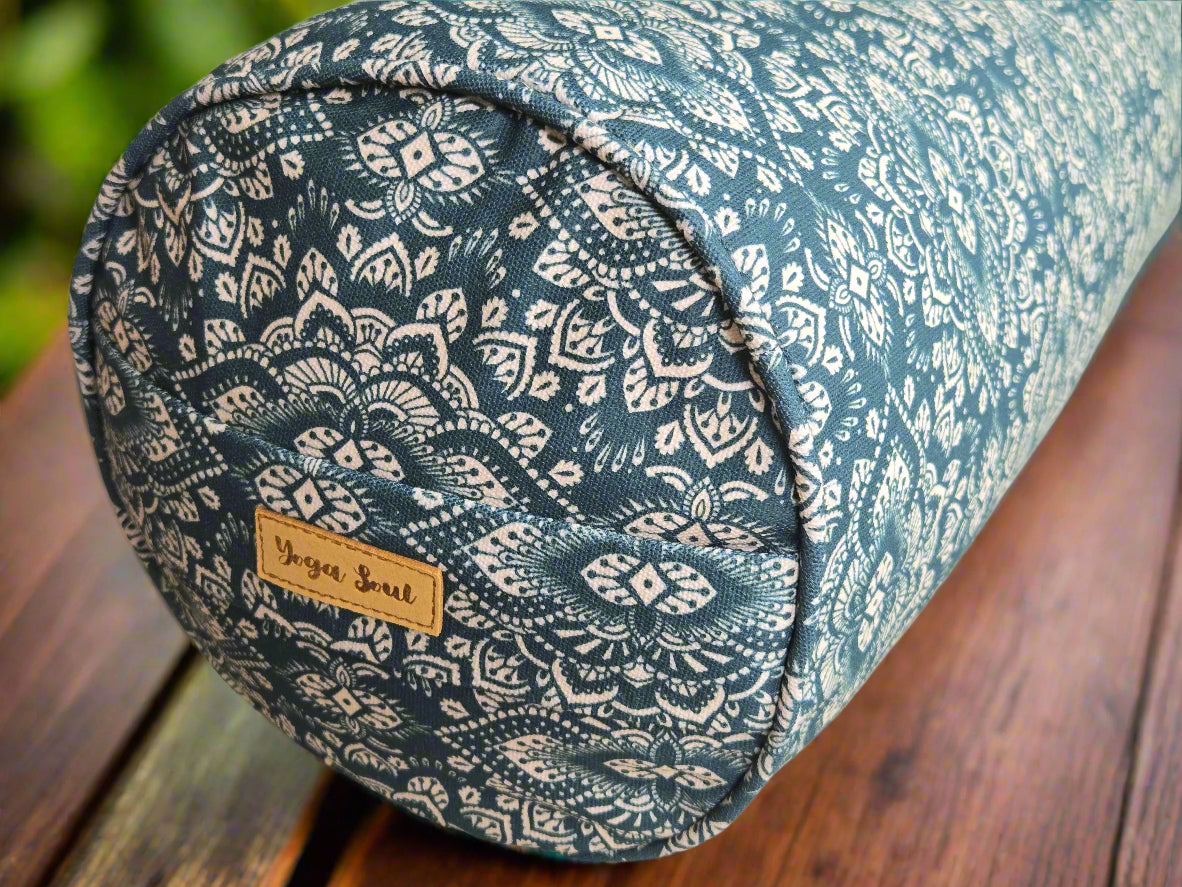 Round Yoga Bolster | Mandala | Trekking Green - Yoga Soul