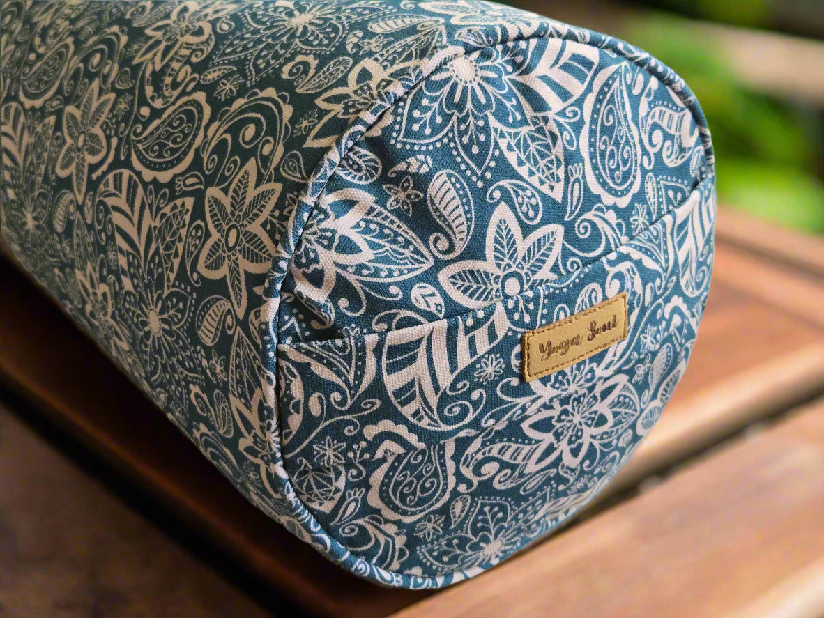 Round Yoga Bolster | StarFlower | Teal - Yoga Soul