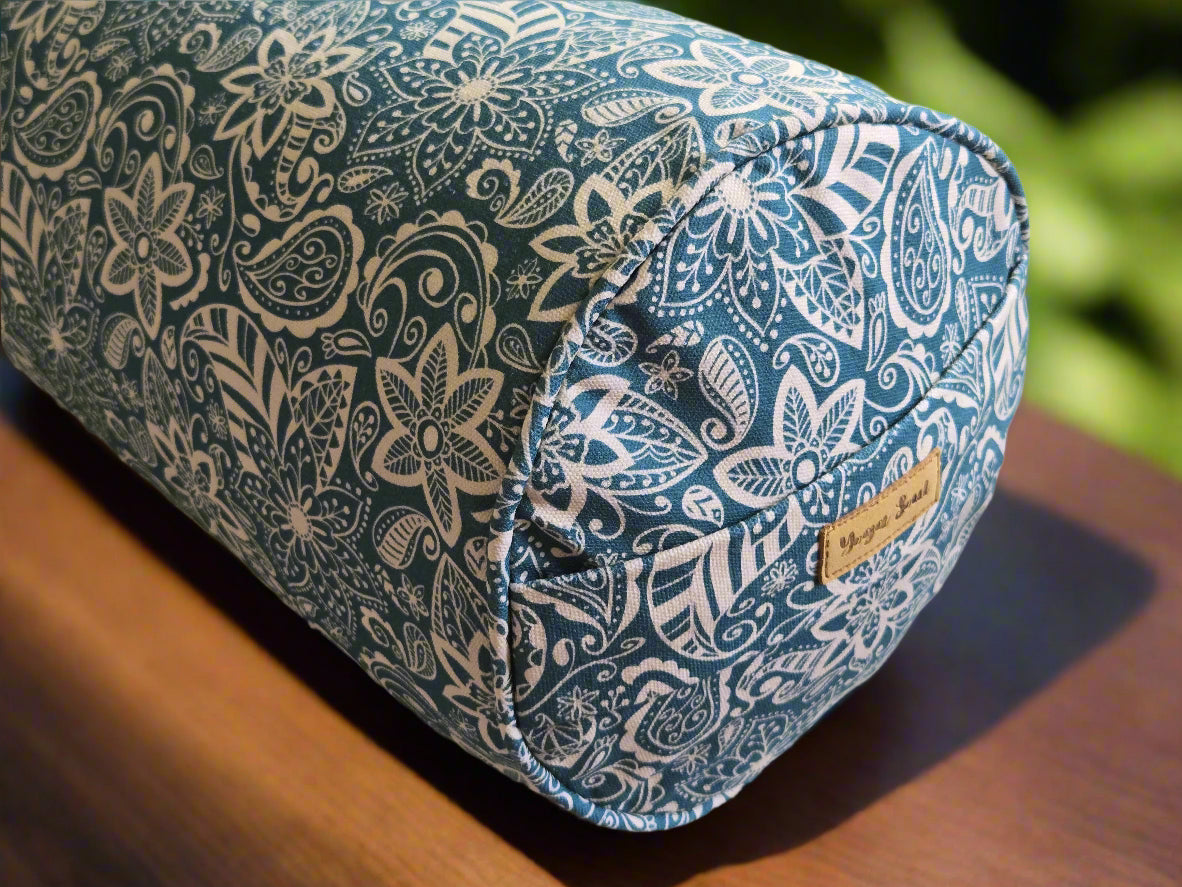 Round Yoga Bolster | StarFlower | Teal - Yoga Soul