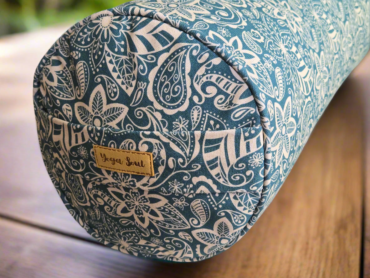 Round Yoga Bolster | StarFlower | Teal - Yoga Soul