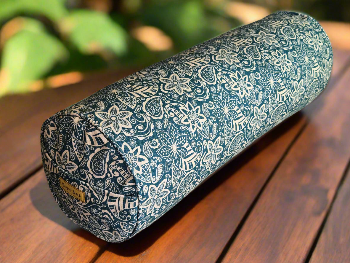 Round Yoga Bolster | StarFlower | Teal - Yoga Soul