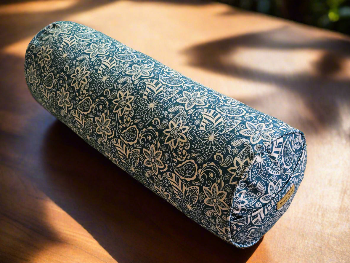 Round Yoga Bolster | StarFlower | Teal - Yoga Soul