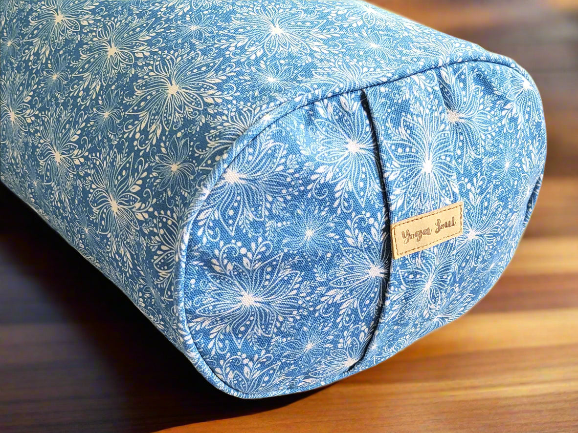 Oval Yoga Bolster | Lotus | Indigo Blue - Yoga Soul