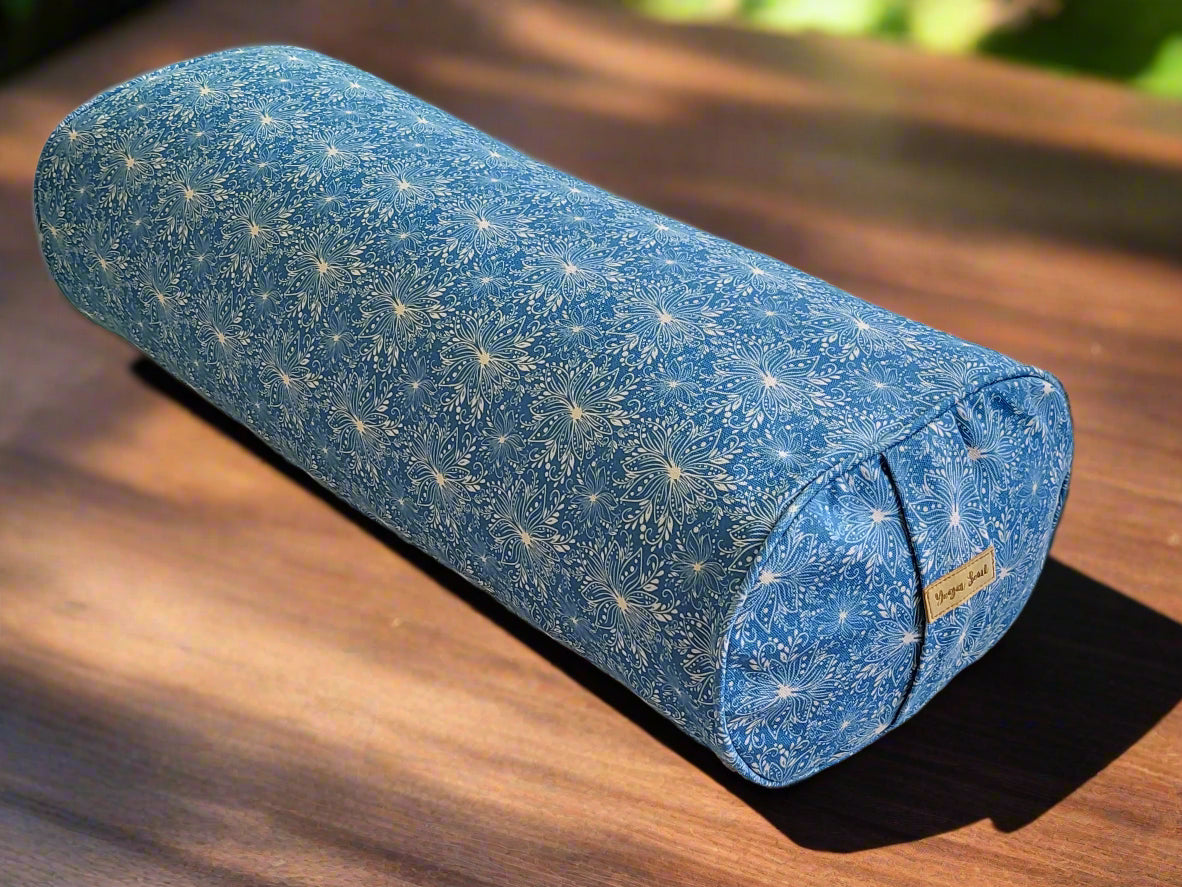 Oval Yoga Bolster | Lotus | Indigo Blue - Yoga Soul