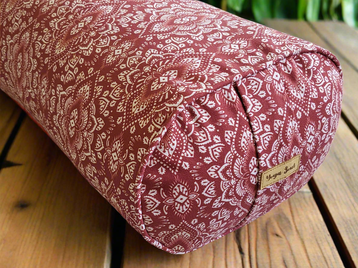 Oval Yoga Bolster | Mandala | Rust - Yoga Soul