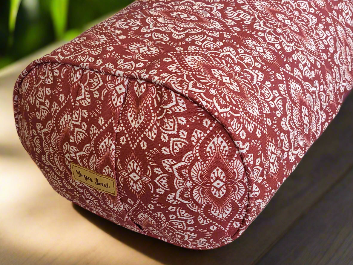 Oval Yoga Bolster | Mandala | Rust - Yoga Soul