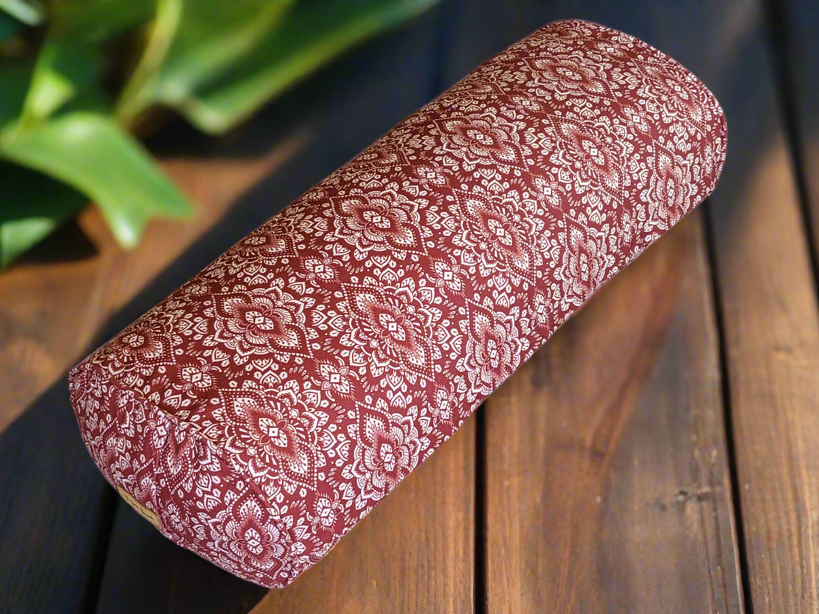 Oval Yoga Bolster | Mandala | Rust - Yoga Soul