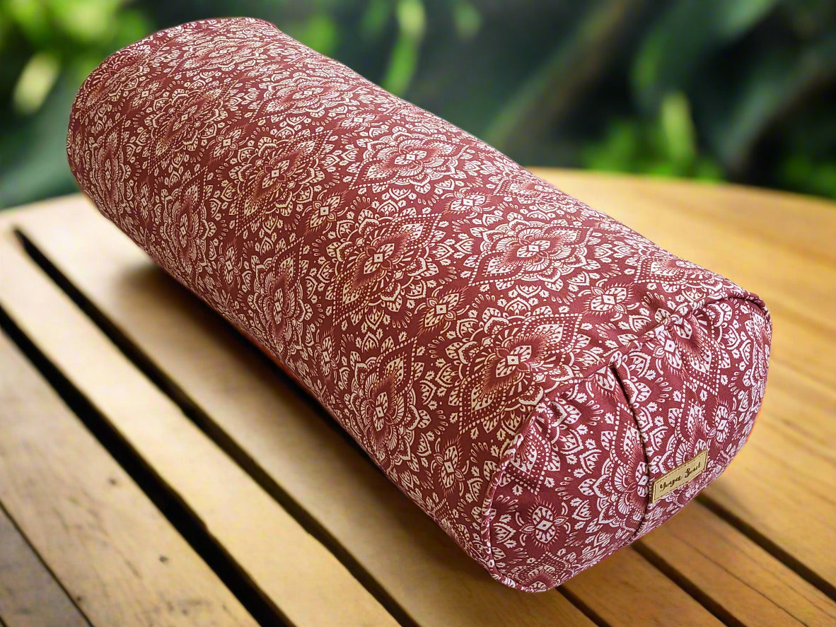 Oval Yoga Bolster | Mandala | Rust - Yoga Soul