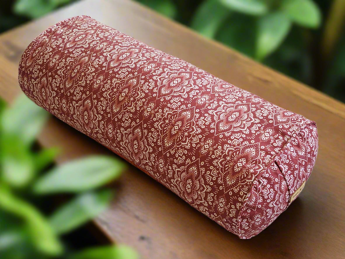 Oval Yoga Bolster | Mandala | Rust - Yoga Soul