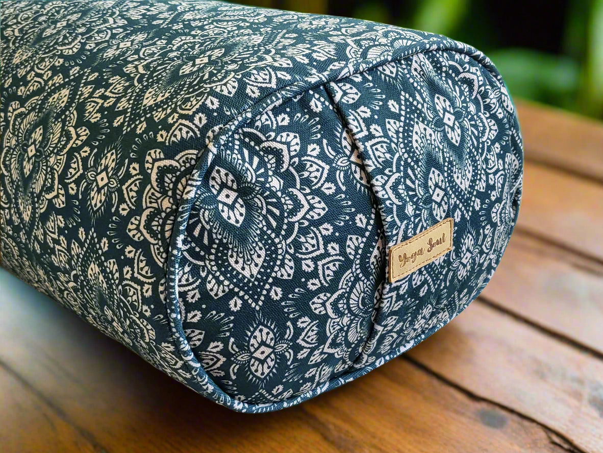 Oval Yoga Bolster | Mandala | Trekking Green - Yoga Soul