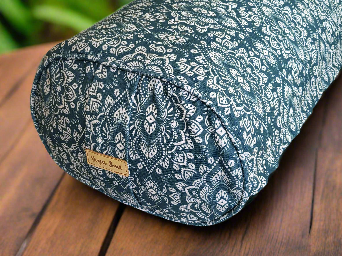 Oval Yoga Bolster | Mandala | Trekking Green - Yoga Soul