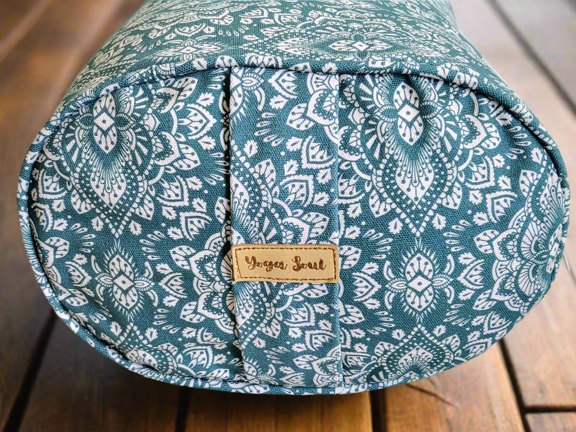 Oval Yoga Bolster | Mandala | Teal - Yoga Soul