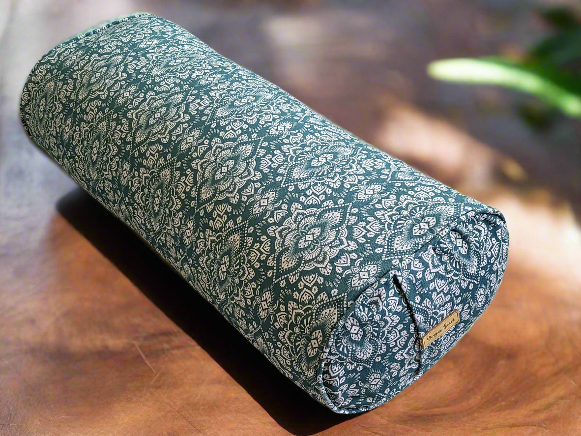 Oval Yoga Bolster | Mandala | Teal - Yoga Soul