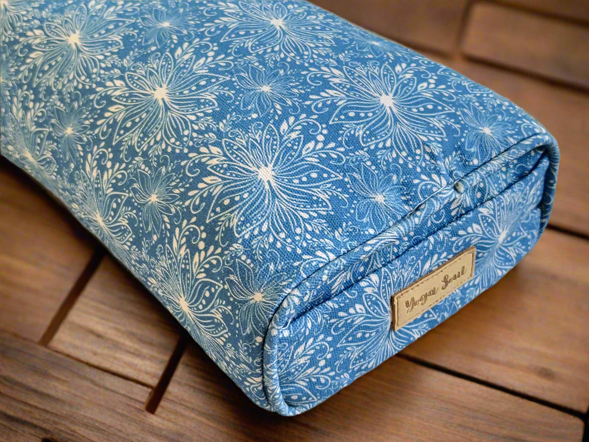 Pranayama Yoga Bolster | Lotus | Indigo Blue - Yoga Soul