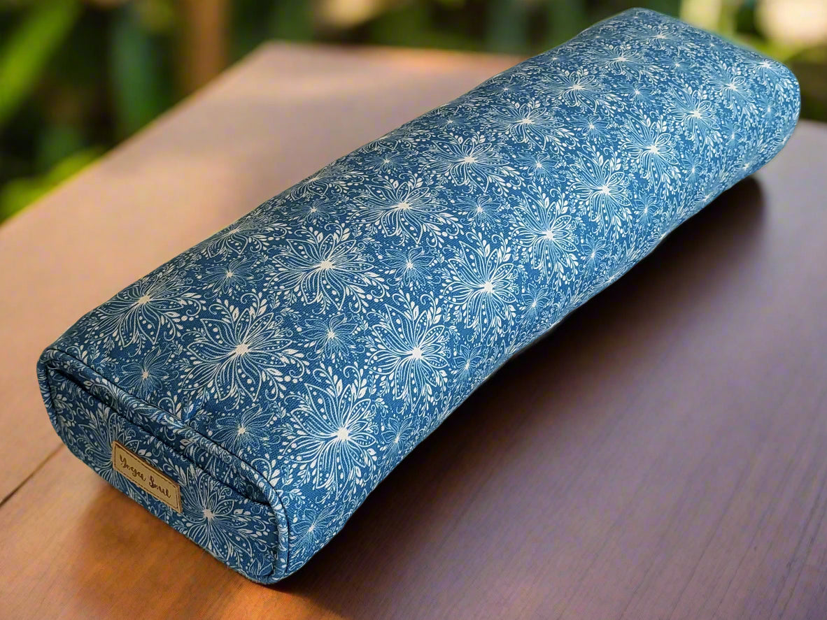 Pranayama Yoga Bolster | Lotus | Indigo Blue - Yoga Soul