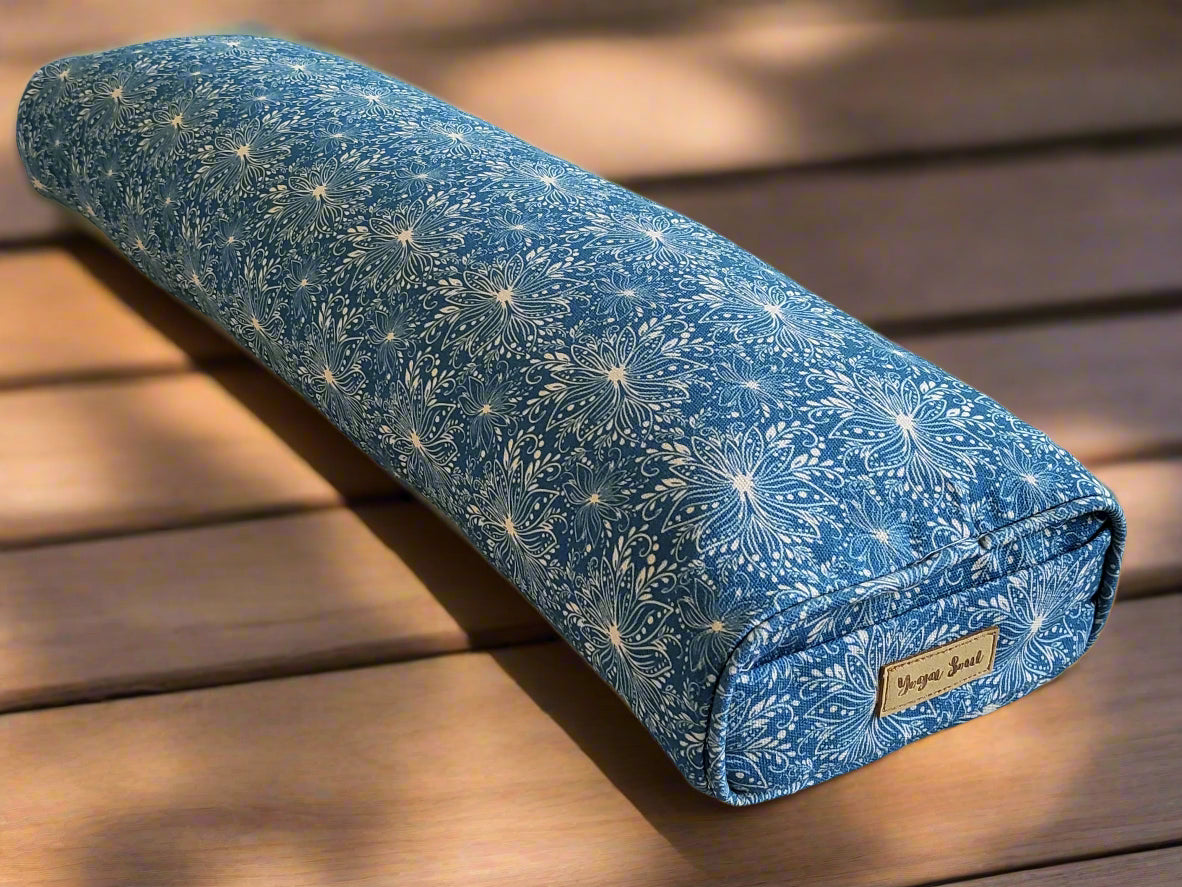 Pranayama Yoga Bolster | Lotus | Indigo Blue - Yoga Soul