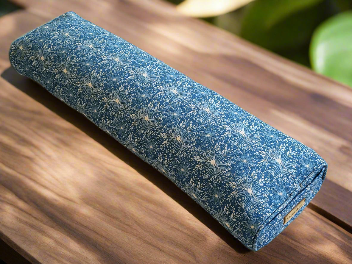 Pranayama Yoga Bolster | Lotus | Indigo Blue - Yoga Soul