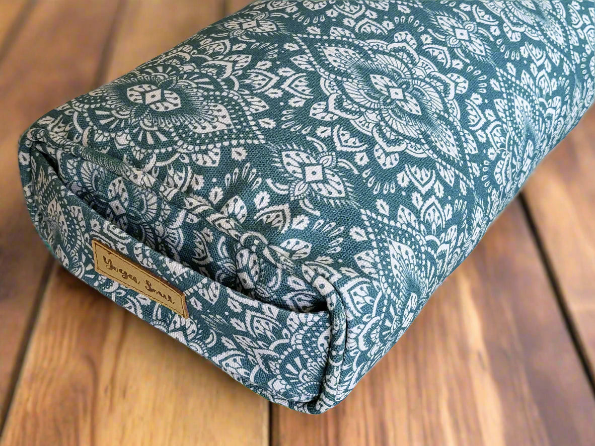 Pranayama Yoga Bolster | Mandala | Teal - Yoga Soul