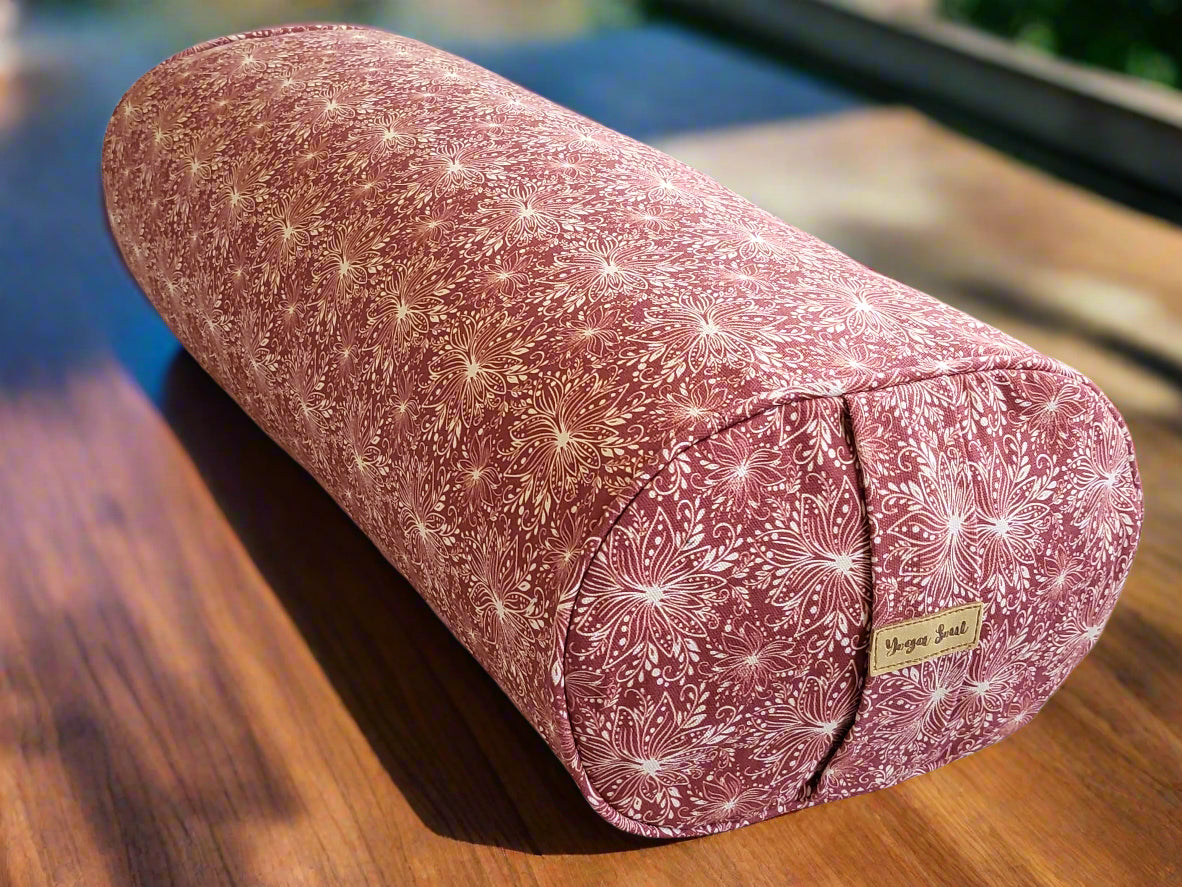 Oval Yoga Bolster | Lotus | Rust - Yoga Soul