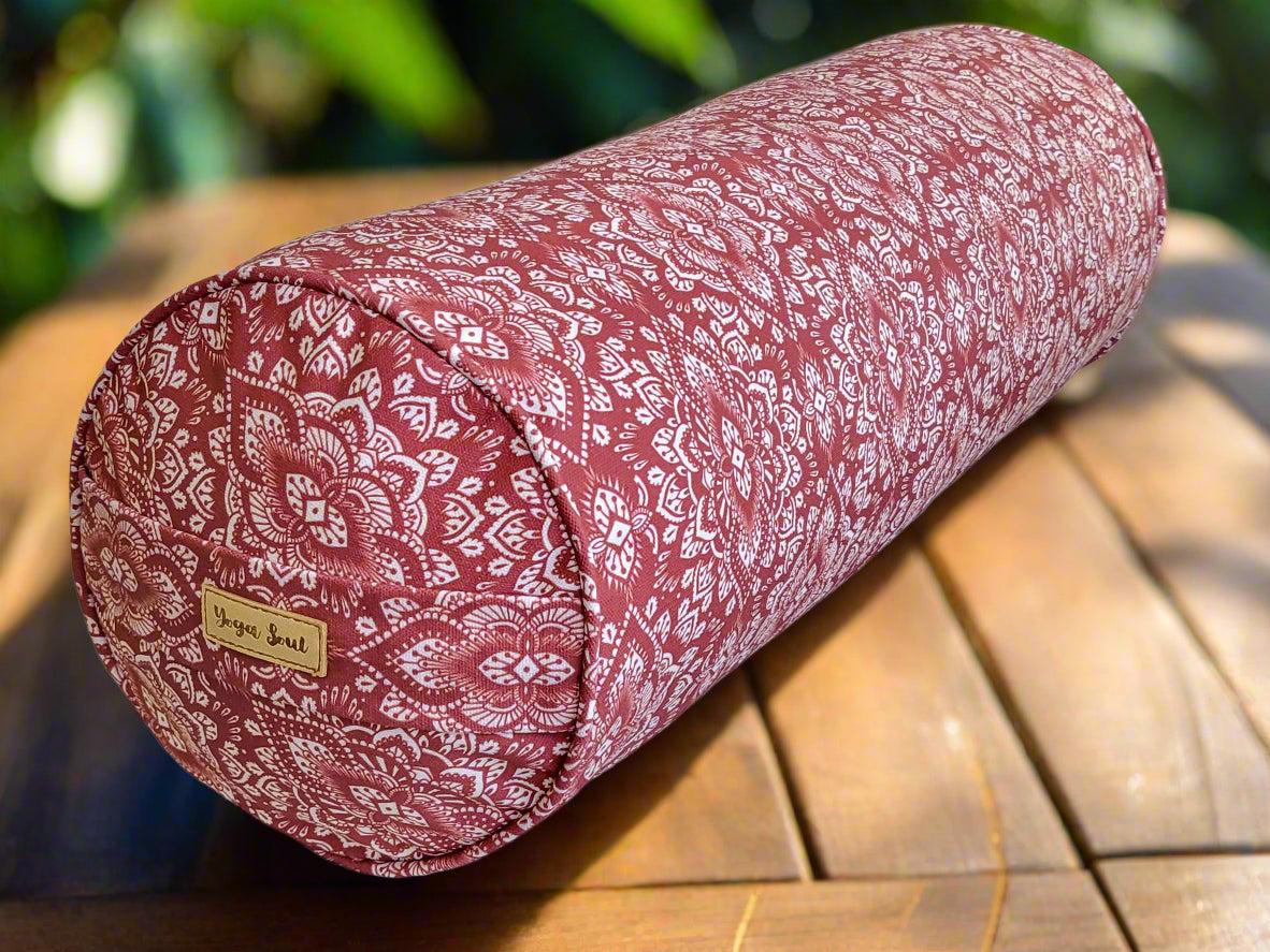 Round Yoga Bolster | Mandala | Rust - Yoga Soul