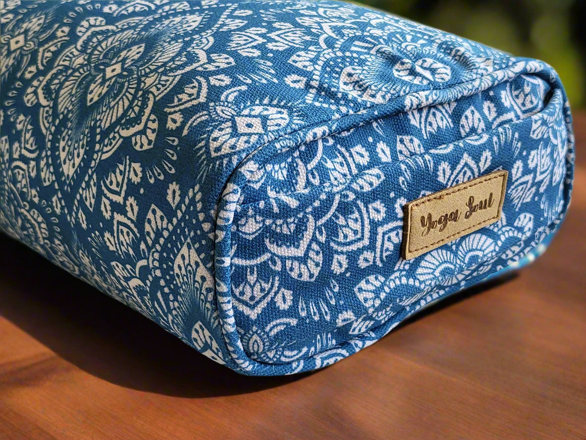 Pranayama Yoga Bolster | Mandala | Indigo Blue - Yoga Soul