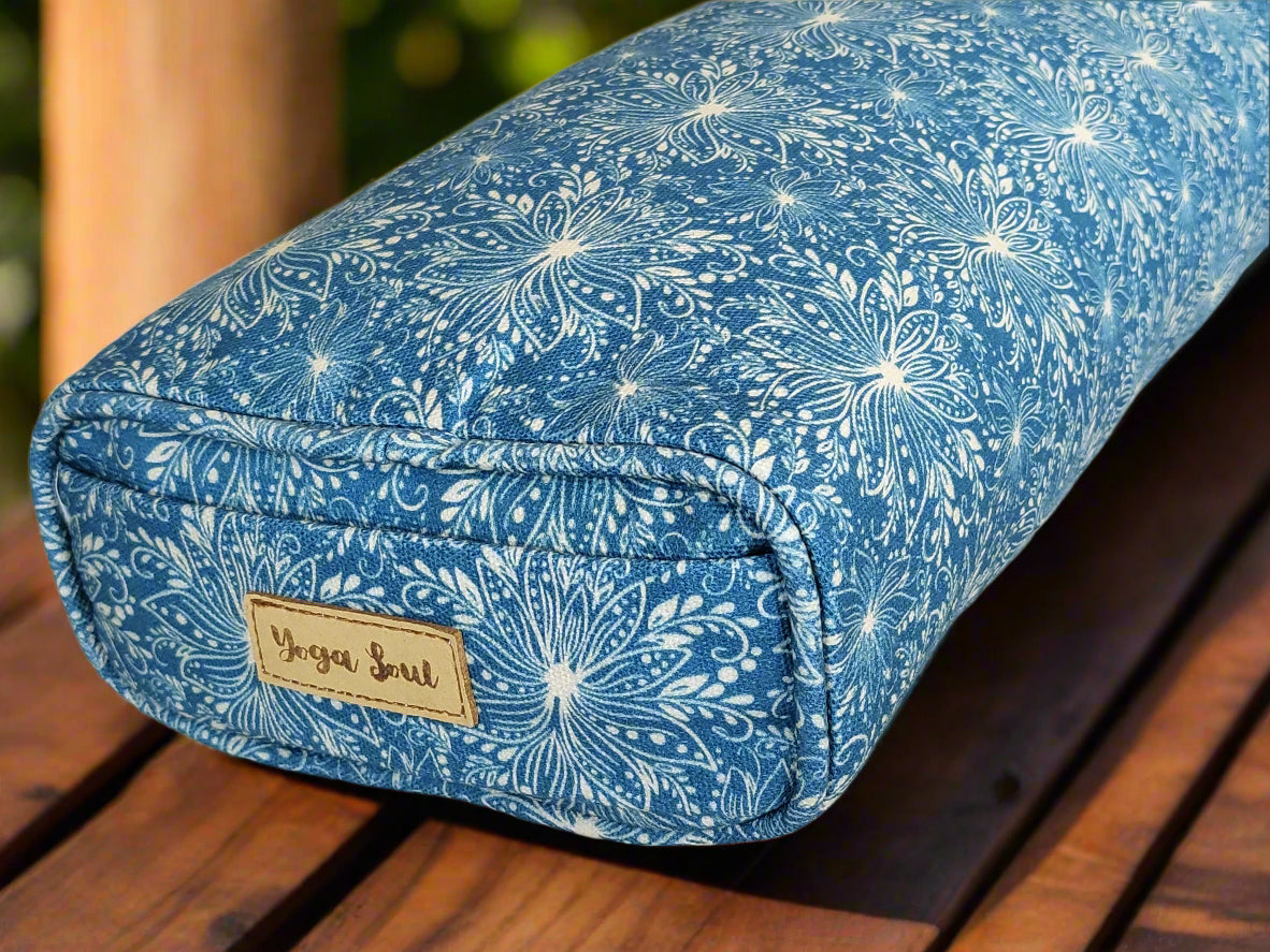 Pranayama Yoga Bolster | Lotus | Indigo Blue