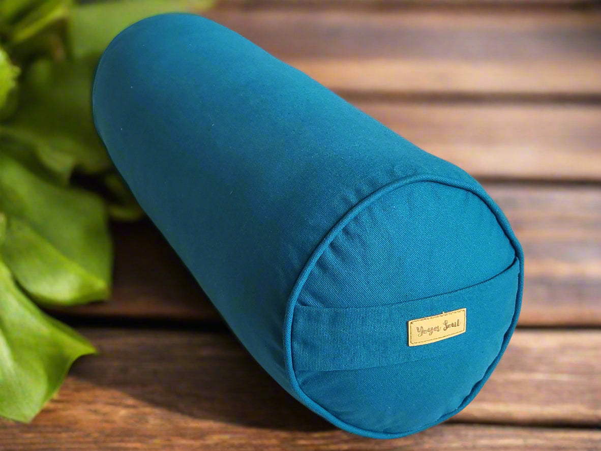 Round Yoga Bolster | Pure | Teal - Yoga Soul