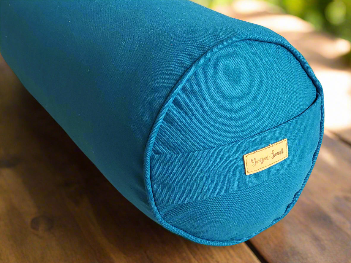 Round Yoga Bolster | Pure | Teal - Yoga Soul