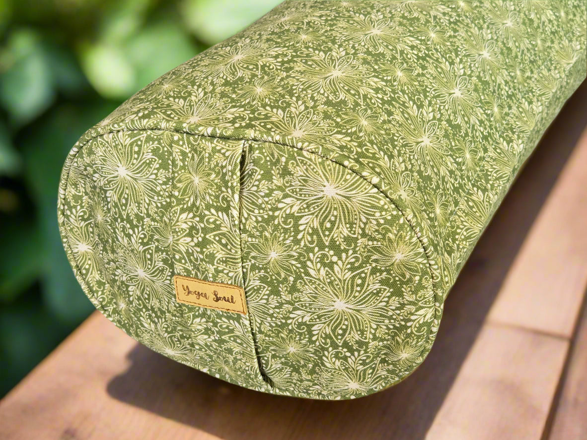 Oval Yoga Bolster | Lotus | Olive Green