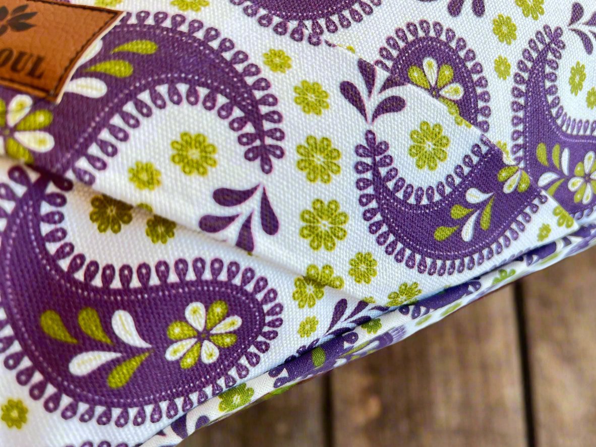 ZABUTON Meditation Cushion | Paisley | Purple - Yoga Soul