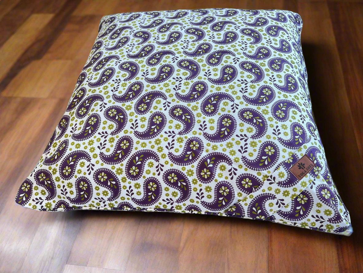 ZABUTON Meditation Cushion | Paisley | Purple - Yoga Soul