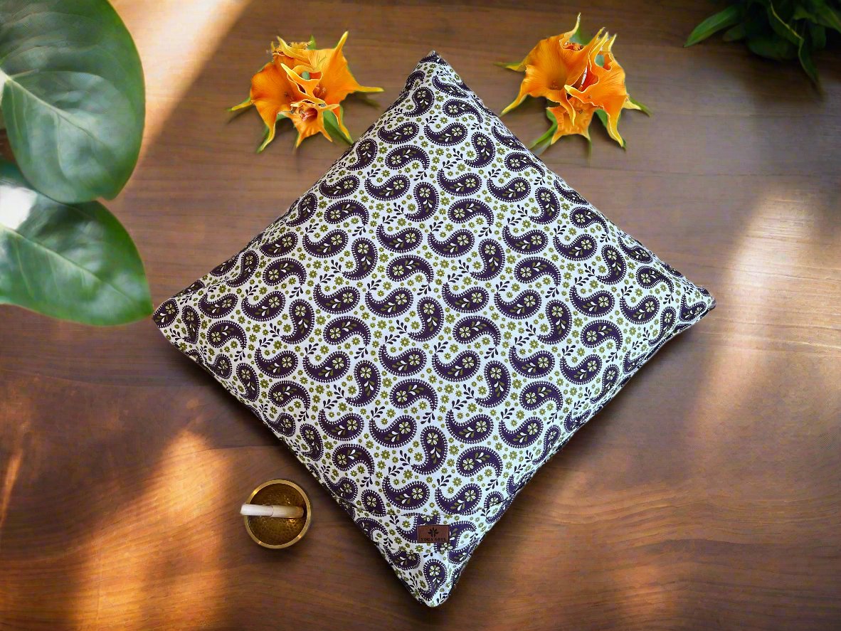 ZABUTON Meditation Cushion | Paisley | Purple - Yoga Soul